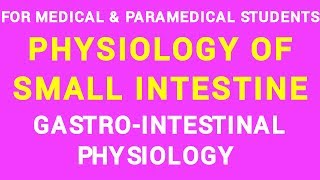 10 SMALL INTESTINE PHYSIOLOGY  GIT PHYSIOLOGY [upl. by Conchita]