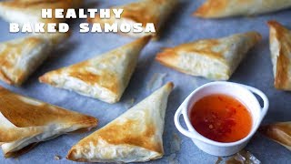 Baked Samosa with Filo Pastry  Healthy Snack Recipe  Hungry for Goodies [upl. by Ennylcaj]