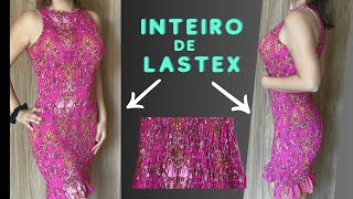 Como fazer VESTIDO de LASTEX  inteiro franzido fácil [upl. by Adal870]