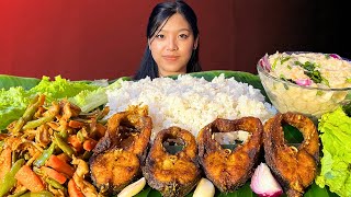 Spicy Pan Eronba Crispy Fish Fry amp Savory Mushroom Recipe  Manipuri Mukbang [upl. by Feer419]