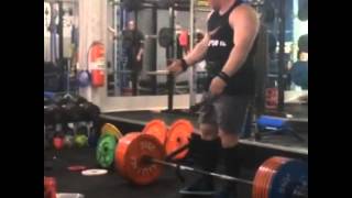 Lifting strap breaks on 700lb deadlift [upl. by Oralee44]