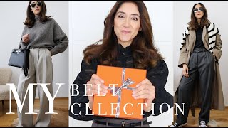 Hermes Unboxing  Belt Collection  Outfits and Styling ideas [upl. by Rinum]