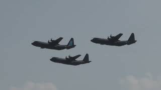 RAF C130J Hercules Farewell Flypast Lynhem  15623 [upl. by Ekenna452]