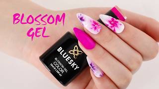 Bluesky Blossom Gel  Nail Art Tutorial [upl. by Ras]