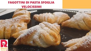 Fagottini di pasta sfoglia ripieni velocissimi Gusti vari alla Nutella alla Marmellata [upl. by Eimmas]