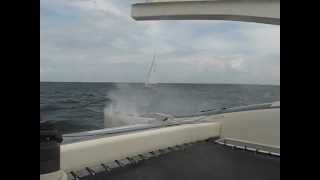 BlindDate Visionarry Proa sailing 12 knots in 25 knots wind [upl. by Adneral498]