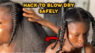 HOW I SAFELY BLOW DRY MY THICK 4b hair tips to avoid heat damage [upl. by Nwahsud907]