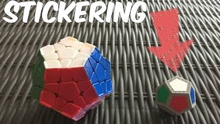 Stickering my 1x1 MEGAMINX  Rare custom puzzle COMPLETED [upl. by Behlau]