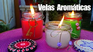 Como hacer VELAS Aromáticas de Colores Caseras [upl. by Ecined]