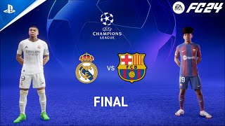 Real Madrid vs Barcelona  UEFA Champions League Final  FC 24 PS5 Gameplay [upl. by Aihsinat393]