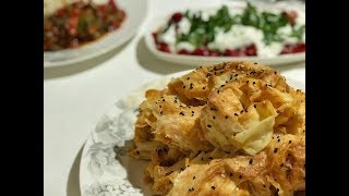 Turkish Food Recipe  How to make this simple Turkish Potato Borek Patatesli Kol Böreği [upl. by Imogen]