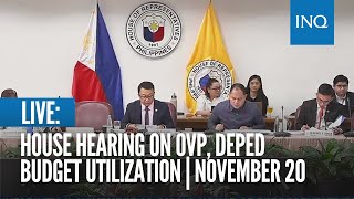 LIVE House hearing on OVP DepEd budget utilization  Nov 20 [upl. by Apul192]