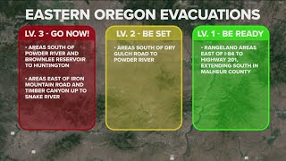 Road closures evacuations caused by the Durkee Fire [upl. by Elkcim632]