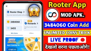 rooter mod apk unlimited coins  Rooter App Se Coin Kaise Kamaye  rooter unlimited coin trick 2022 [upl. by Ciri653]