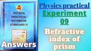 Refractive index of prism class 11 physics practical experiment 9 answers [upl. by Eellek365]