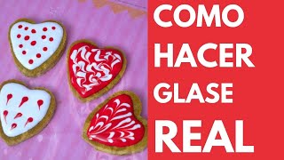 Como Hacer Glasé Real Para Galletas [upl. by Lledniuq]