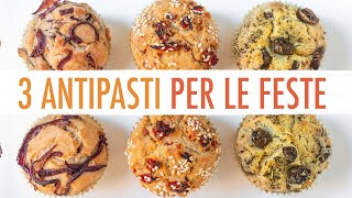 MUFFIN SALATI 3 GUSTI  L’ANTIPASTO per accontentare tutti a NATALE  Ricette Antipasti di Natale [upl. by Lauree]