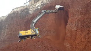 Excavator VOLVO EW180B Bulldozer CAT 428F2 Catepilar Truck Iveco440 ML Mining [upl. by Aneleh]