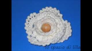 lillas tutorials facciamo un fiore con un bordo crochet [upl. by Junji]