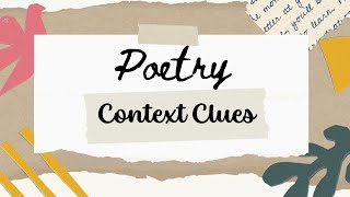 Matatag English 7 Q1 W3 Poetry Context Clues [upl. by Uyekawa]