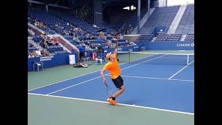 Ivo Karlovic 1979  CRO  1st service 30 during a practice in the old Grandstand  2016 USOpen [upl. by Dranal15]