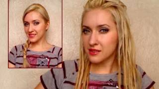 How to do faux dreads hairstyle for long hair Easy temporary fake dreadlocks [upl. by Anuahs]