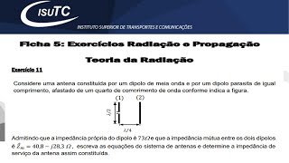 Como calcular a impedância de antena constituída um dipolo de meia onda e por um dipolo parasita [upl. by Ahtreb988]