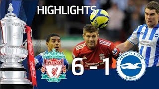 Liverpool 61 Brighton  Official Highlights and Goals  FA Cup 5th Round 190212 [upl. by Peppel]