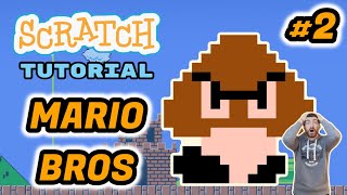 How to Code GOOMBA ENEMY  SUPER MARIO BROS SCROLLING PLATFORMER GAME  Tutorial 2  Scratch 30 [upl. by Nyret]