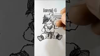 How to Draw Gohan  Dragon ball in different levels  Easy Drawing anime animedrawing art goku [upl. by Aseuqram]