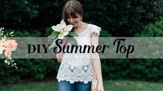 How to Sew a Ruffle Lace Summer Top DIY Summer Top [upl. by Alieka]