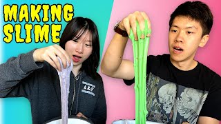 My Brother and Sister Attempt to Make Slime 😳 [upl. by Ciri]