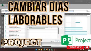 💥como cambiar los DIAS LABORABLES en MS Project [upl. by Pauwles]