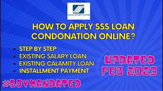 HOW TO APPLY SSS LOAN CONDONATION ONLINE UPDATED 2023 [upl. by Bunni]