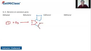 Benzene on ozonanalysis KCET 11th Chemistry Hydrocarbons [upl. by Claudina]