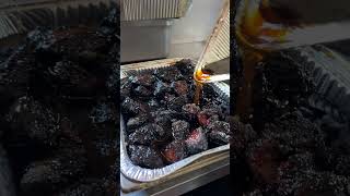 Drizzlin sweet glaze on our Brisket Burnt Ends brisketburntends burntends barbecue smokedbrisket [upl. by Gerc655]