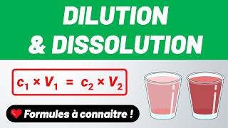 DILUTION amp DISSOLUTION 💚 3 formules à connaitre  💪 Première  Terminale spécialité [upl. by Lorene]