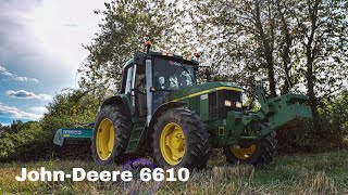 ✔‼ Entretient des parcelles avec un JohnDeere 6610 et son broyeur Desvoys 2m ‼✔ [upl. by Asiret]