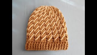 Gorro para hombre a crochet  punto diagonal a crochet yo ganchillo [upl. by Daveta]