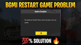 Bgmi game Restart problem Solution 😍 the update has finished please restart the game to see content [upl. by Epp]