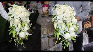 How to make a wedding flowers bouquet Wedding flowers bouquet tutorial [upl. by Arvonio]