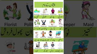 Learn Top Profession Names in English with Urdu Meanings  Vocabulary with Images  Smart Study Zone [upl. by Pierson]