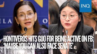 Hontiveros hits Guo for being active on FB ‘Maybe you can also face Senate’ [upl. by Ecidnac]