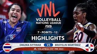 Onuma Sittirak vs Brayelin Martínez  Thailand vs Dominican Republic  VNL 2021 HD [upl. by Louisette]