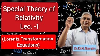 Special Theory of Relativity Lec 1Lorentz Transformation Equations [upl. by Bray916]