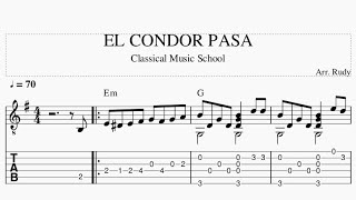 El Condor Pasa  Gitar Fingerstyle Not Balok amp TAB [upl. by Iroj733]