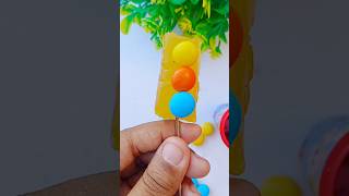 Halwa and choco beans popsicle 🍭🍬🍡💙💛🧡youtubeshorts funny candy shortvideo viralvideo [upl. by Atil]