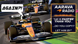 F1 24 CAREER MODE McLaren Team Orders Radio Drama AGAIN [upl. by Kelson733]