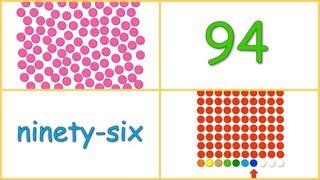 Baby Math Numbers 90100 dots numerals words rows [upl. by Tannenbaum172]