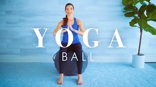 Yoga Stability Ball Workout  Gentle Seated Toning Exercises for Seniors amp Beginners [upl. by Occor]